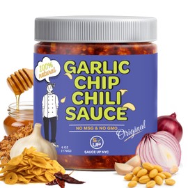 SAUCE UP Original Garlic Chip Chili Sauce | Original Flavor | All-Natural, Keto, Gluten-Free, No MSG | Fried Garlic, Mexican Chilies, Super Crunchy, Smoky, Sweet, Savory | Handcrafted in NY | 6oz Jar