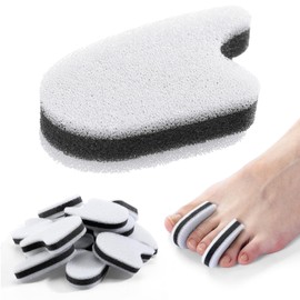 Pushglossy 12 Pads Foam Toe Separator Toe Gasket Redress Overlapping Toes Relieve the Pain Prevent Friction and Release Pressure Toe Spacers for Corn, Blister, and Hammer(Black)