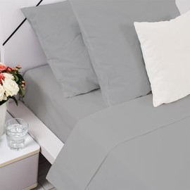 Pillowcase Pair 100% Egyptian Cotton 400 Thread Count GREY Housewife Pillow Case 2 Pack Soft Cozy & Breathable Envelope Closure Standard Pillowcases 75X50 CM Double Buffed Pillow Covers