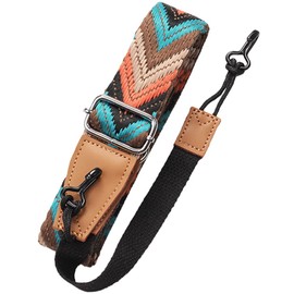 Vaguelly Ukulele Strap Carry Strap Guitar Shoulder Strap Retro Bohemian Leather Guitar Strap Ethnic Style Belt Sling for Electric Acoustic Bass Ukulele Instrument Accessories, as shown