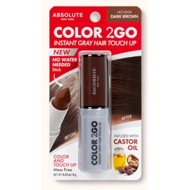 Absolute New York Color 2 Go - Instant Root Touch Up Hair Stick (HCHS04 Dark Brown, .21 oz)