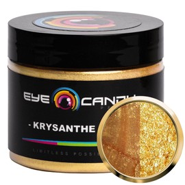 Eye Candy Pigments Premium Gold Mica Powder - Krysanthe Gold (50gr) - for Epoxy, Resin, Soap, Paint, Woodworking, Acrylic Pouring, Bath Bombs, Fishing Lures - DIY Arts and Crafts Additive