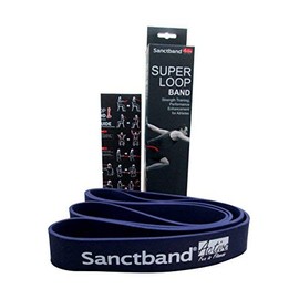 (Made in Malaysia)(Level 5 Super Heavy Violet) 41" Sanctband Active Super Loop Band Latex, Exercise Chart Included Bands for Working Out Resistance Exercise Band Fitness Strength Training