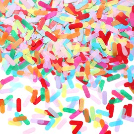 3.52 Oz/ 100g Tissue Sprinkle Confetti Dount Table Confetti Supplies Christmas Confetti Decoration Colorful Rainbow Confetti for Baby Shower Birthday Ice Cream Party Wedding Photo Booth Props