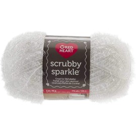 RED Heart CNCE851.8001Red Heart Scrubby Sparkle Yarn, Marshmallow