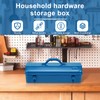 Tool Box, 16.9" Portable Metal Tool Organizer Box with Double
