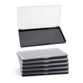 Paleta magnética de maquillaje con parte superior transparente esmerilada, paquete de 5 paletas de sombras de ojos vacías, caja de almacenamiento de viaje para bricolaje, cosméticos,