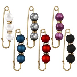 Artificial Pearl Brooch Pins,6PCS Pearl Brooch Pins,Brooch Pins for Women,Women's Brooches Pins,Decorative Safety Pins,Decorative Safety Pins for Clothes,Pearl Brooch Safety Pins, Faux Pearl Brooches