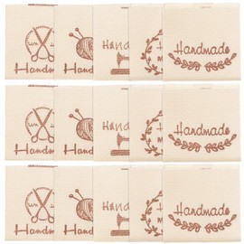 KALLORY 100pcs Sewing Labels for Handmade Items, Labels Embossed Tags Sew on Clothing, Fabric Labels for DIY