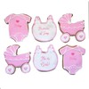Baby Shower Assortment Cookies- 6 Decorated Crunchy Shortbread Cookies Individually