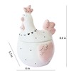 Bicuzat Pink Chicken Rooster Hen Pattern Ceramic Easter Sugar Canister