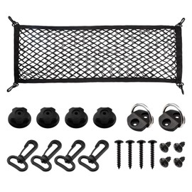 VEHIRIE Boot Net Luggage Net Car SUV Boot Net Luggage Organiser Rear 90 x 30 cm in Pocket Style with 8 Hooks Highly Elastic Car Luggage Net Luggage Protection Net