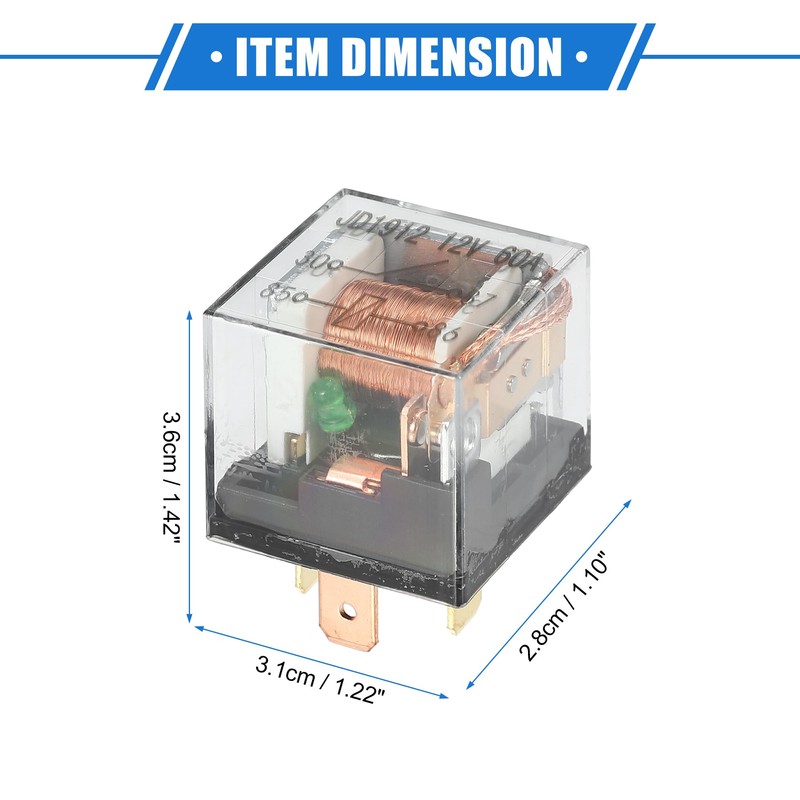 A ABSOPRO Waterproof Relay DC 12V 60A 4 Pin Relay
