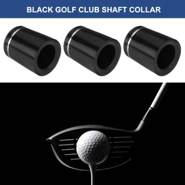 YINETTECH 10pcs 8.5x16x12.2mm Golf Club Shaft Ferrules Silver Ring Vibration Damping Plastic Sleeve for 0.335 Pointed Iron Shaft Black