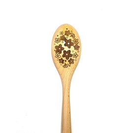 Vintage Inspired Wooden Cooking Spoon, Vintage Pattern Laser Engraved Wooden Spoon, Spring Floral Daisy Retro Kitchen Cookware, Mid Century Design Kitchen Decor, Traditional Wedding Gift