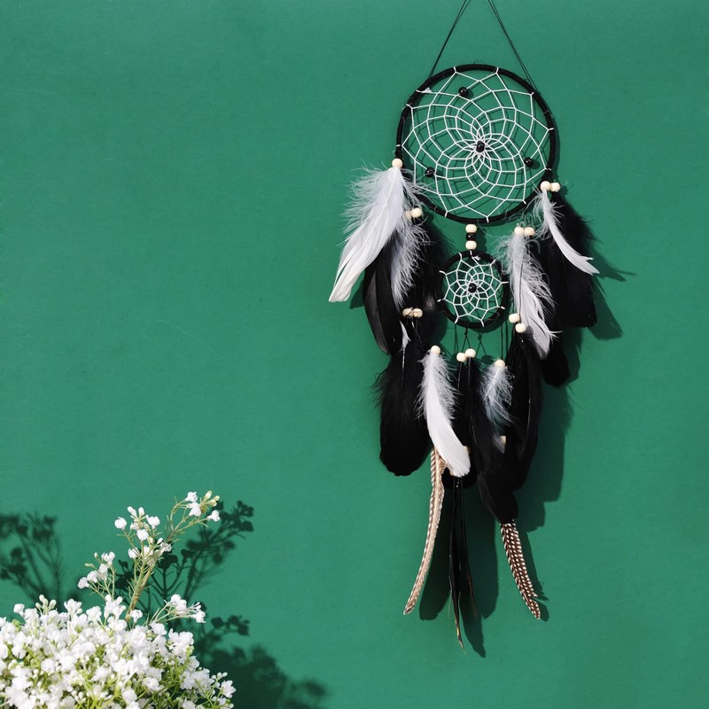 Dream Catchers Boho Wall Decor Moon and Sun Feather Handmade