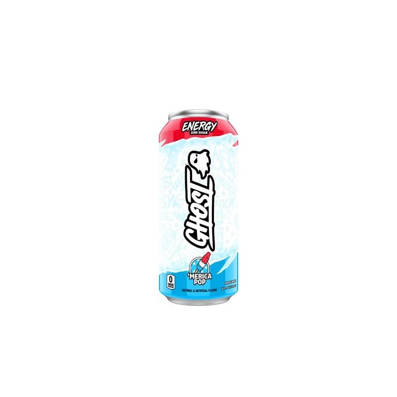 GHOST Zero Sugar Energy Drink, MERICA Pop, 16 oz Can