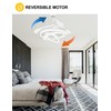 42 Inch Retractable Ceiling Fan, Modern Ceiling Fans with Lights