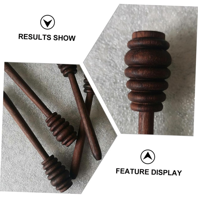 Hemobllo Black Walnut Wood Honey Dipper Stick Kitchen Honey Stirring