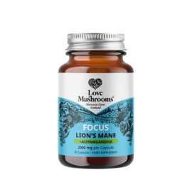 Love Mushrooms – Lion’s Mane Plus Ashwagandha Capsules | Cognitive Support, Stress Relief, Immune Health | 30 Capsules, Vegan, Made in UK