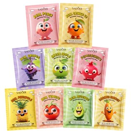 Uimcomla Fruit Face Masks for Kids- 9Pcs Spa Party Facial Mask Skincare Set, Sheet Masks Skin Care, Moisturize Soothe for All Skin Types, Christmas Birthday Gifts for Women Men Girls