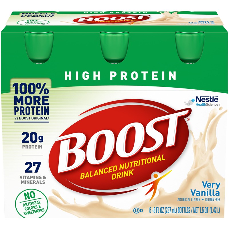 BOOST High Protein Nutritional Drink (Vanilla, 6 count (Pack of