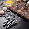 AIMALL Semi-Automatic Stainless Steel Whisk, Hand Push Egg Beater and