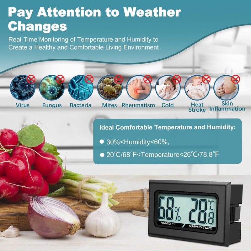 Digital Thermometer Indoor Hygrometer Mini Hygrometer Thermometer Indoor Reptiles Digital