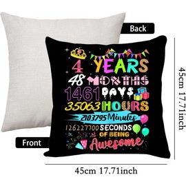 GGUFAY Decorative cushion covers for birthday, decorative cushion cover, happy birthday, gift for mum, dad, grandma, grandpa, sister, friend, 45 x 45 cm, birthday gifts, decorative cushion cover