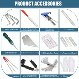 Guitar Maintenance Tools Kit, 26PCS Guitar Repairing Tool Kit with Carry Bag Guitar Pick for Ukulele Bass Mandolin Banjo, Gift for Music String Instrument Enthusiast