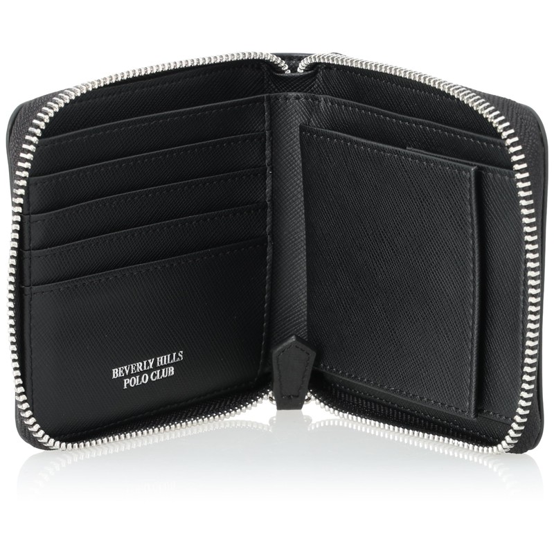 Beverly Hills Polo Club Bifold Wallet, Round Bifold Wallet (Carbon