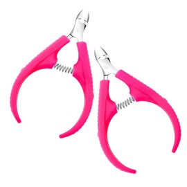 PACKOVE 2Pcs Professional Cuticle Nipper Stainless Steel Nail Cuticle Clipper for Manicure Pedicure Convenient Trimmer for Nail Art Grooming