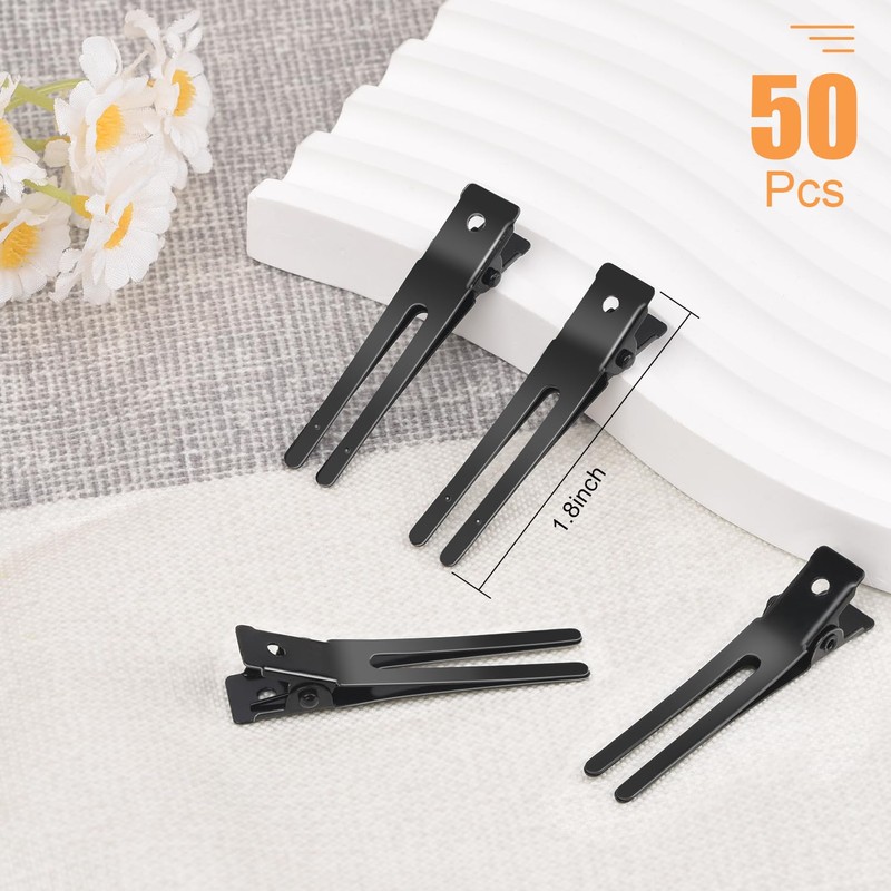 Double Prong Curl Clips, IKOCO 50 Pcs Pins Curls Setting