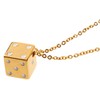 sakuto Men's Simple Gold Dice Necklace, Stainless Steel, Black, Silver,