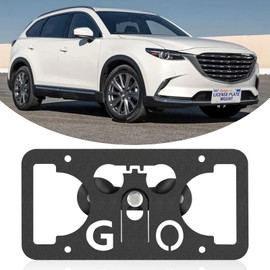 No Drill Front License Frame Compatible with Mazda CX-9 2013-2023 Anti-Theft License Plate Grille Mount Holder Car Tag Covers Rust-Proof, Rattle-Proof Car Accessories