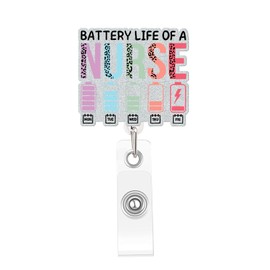 Teeglow Funny Nurse Badge Reel Cute Work Colorful Nurse Badge Reels Retractable Holder Nursing CNA RN Pediatric Doctor Medical Personnel Student Office Workers Accessories Gifts for Women