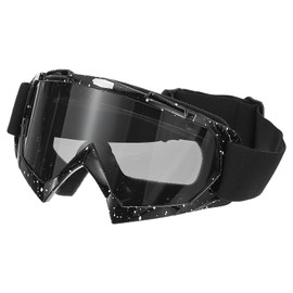 PATIKIL Dirt Bike Goggles, Motorradbrille ATV-Brille Skibrille Rennhelmbrille Winddicht für Bergsteigen Fallschirmspringen Skifahren, Schwarz mit grauen Gläsern