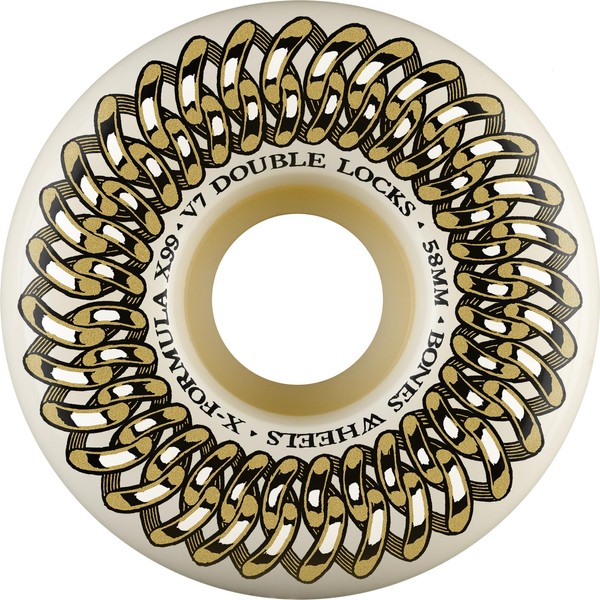 Bones Wheels Double Lock X-Formula Skateboard Wheels, 58mm, 99A, V7