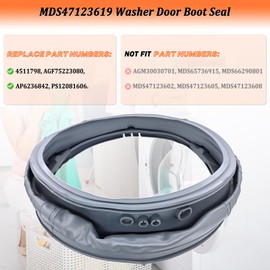 Upgraded MDS47123619 Washer Door Boot Seal Compatible with LG Washing Machine Door Gasket Replaces AP6236842, AGF75223080, PS12081606