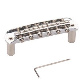 KAISH Electric Guitar Bridge Assembly with Large Barrel Saddles (not height adjustable) Modern 2-1/16" String Spacing for Jaguar/Jazzmaster Chrome