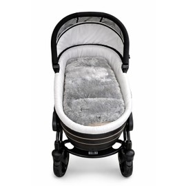 Naturasan Merino Lambskin Seat Cover Pram, Buggy & Baby Car Seat - Universal Lambskin Insert with Belt Slots, Breathable & Temperature Regulating, Approx. 73 x 35 cm, Grey