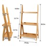 Maydear Bamboo Ladder Shelf Bookcase, 3-Tier Leaning Bookshelf Free Standing