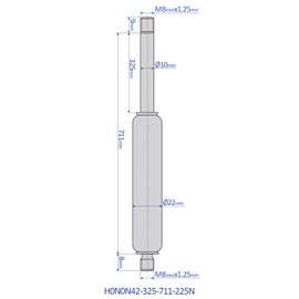 Bansbach – 28 inch (711mm) Stainless Steel Gas Spring, Force 225N (50lb) - Hydraulic Tools & Accessories, Heavy Duty, Standard Model