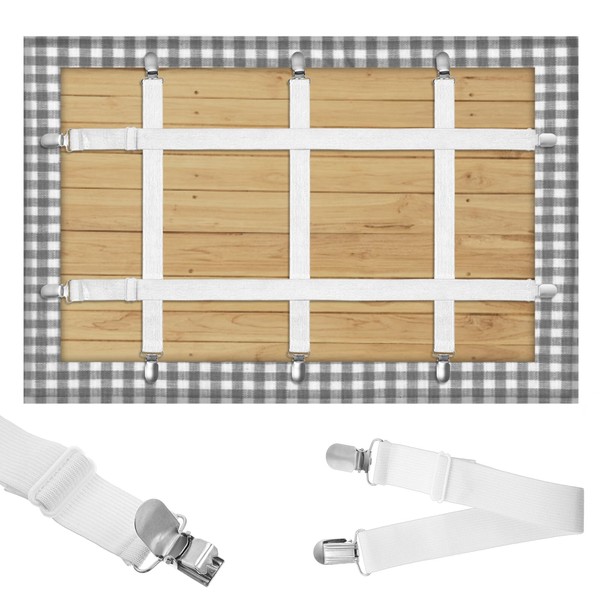 6Pcs Hidden Strap Tablecloth Clips, Adjustable Elasticity Picnic Table Clips,
