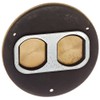Hubbell Wiring Systems S3725 Brass Round Floor Box Duplex Screw