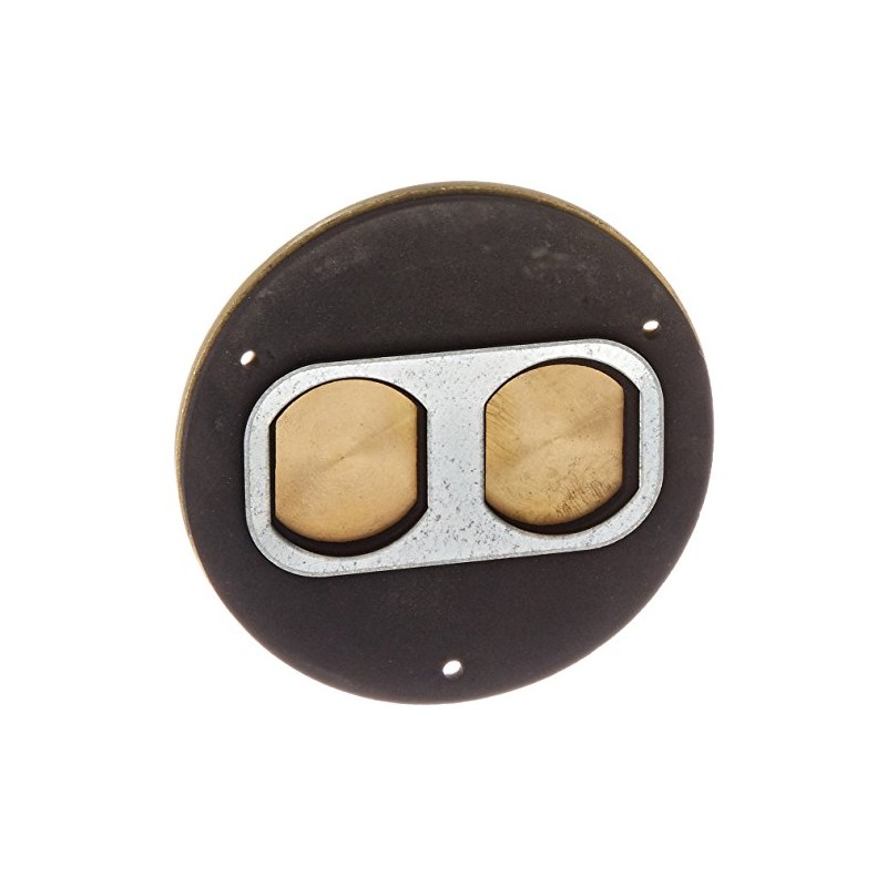 Hubbell Wiring Systems S3725 Brass Round Floor Box Duplex Screw