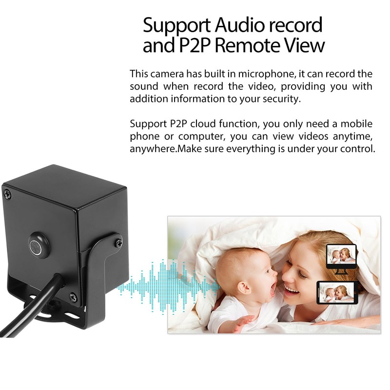 REVODATA 5MP POE Mini Audio IP Camera, 3.7mm Lens Small