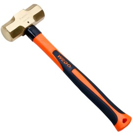 WEDO Non-Sparking Sledge Hammer 1000g(2.2) lb Head, Spark-free Safety Sledge Hammer, Die-Forge, Corrosion Resistant, DIN BAM Standard, Aluminum Bronze, 350mm Length