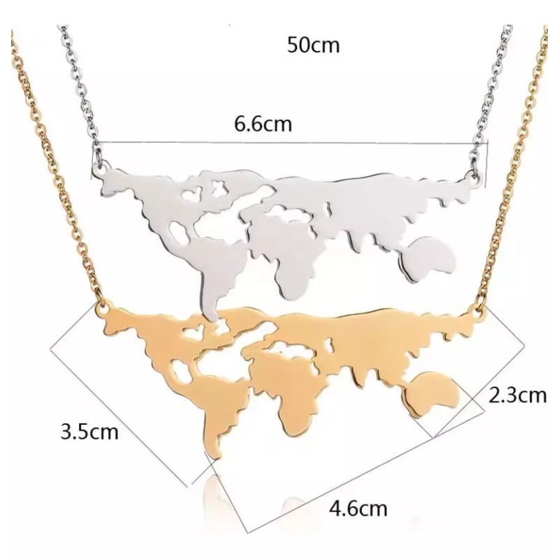 Patry Deluxe Dije Mapamundi Collar Viajes Mapa Regalo Viajero Colección