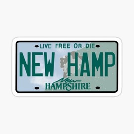 USA All State License Plate Sticker |Vinyl| Decal Wall Laptop Waterbottle Sticker 5"x3" (New Hampshire)